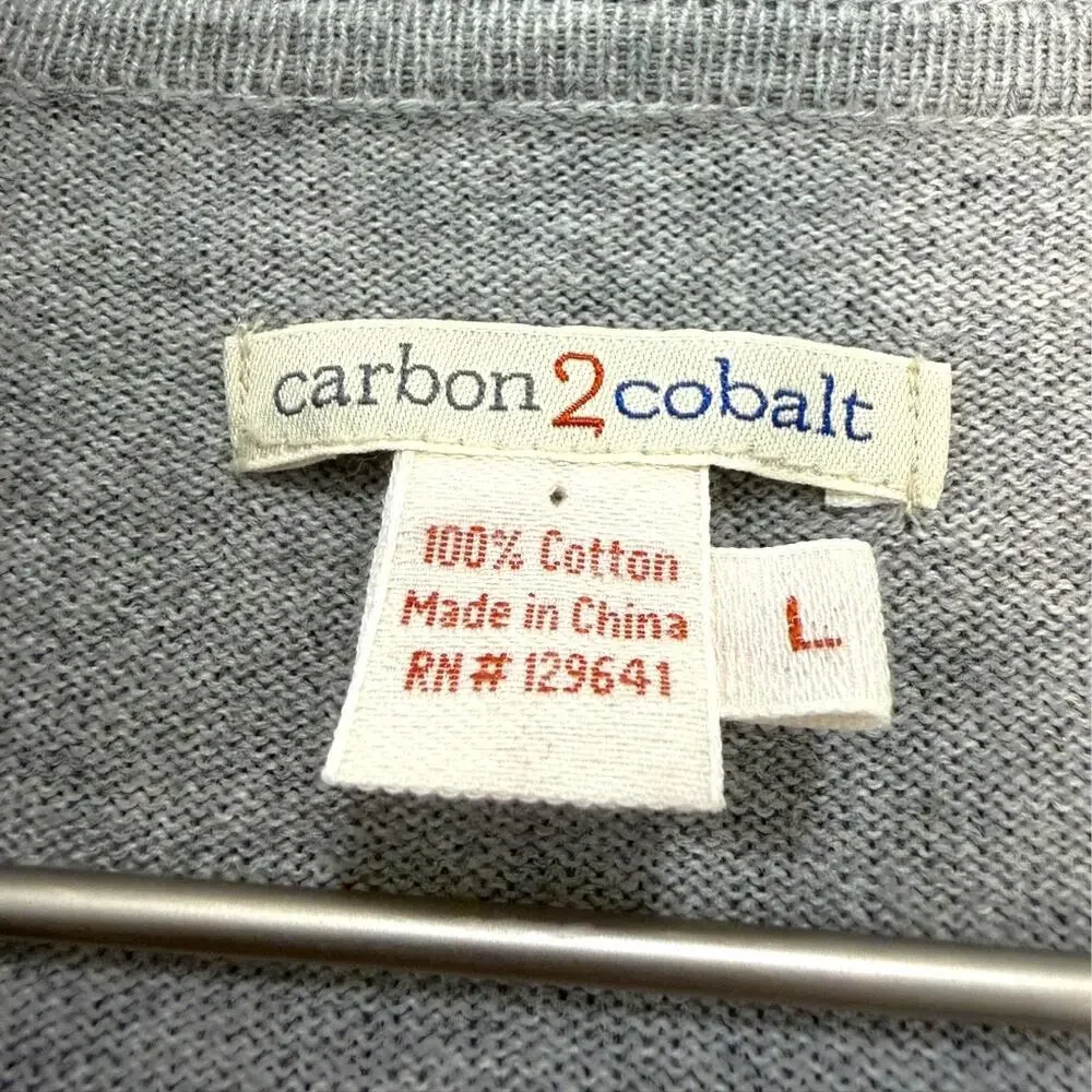 Carbon2Cobalt Gray Full Zip Hoodie 100% Cotton Sweatshirt Size Large - Picture 4 of 9